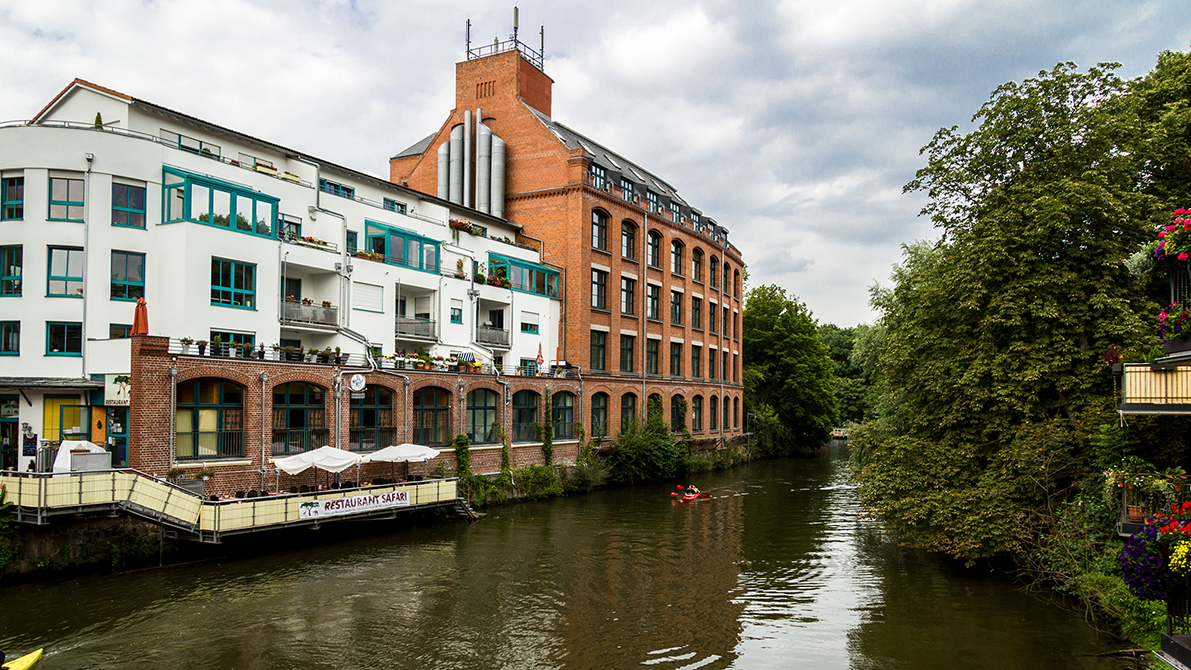 Weiße Elster Blick von der Könneritzbrücke
