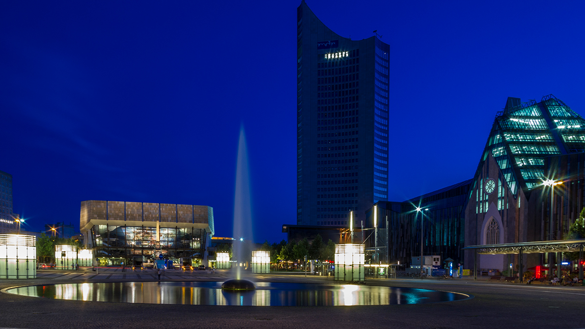 Augustusplatz bei Nacht Leipzig